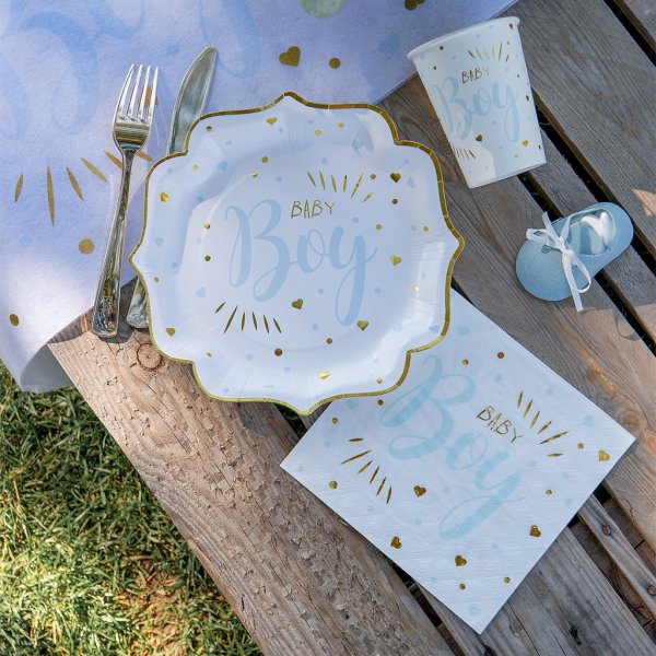 Pappbecher - Baby Boy - Blau/Gold - 10er-Pack Pappbecher - Baby Boy - Blau/Gold - 10er-Pack