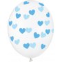 Luftballons - Klar - Blaue Herzen - 6er-Pack