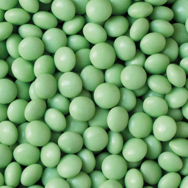 Milchschokoladenperlen/Linsen - Hellgrün - 80 g Milchschokoladenperlen/Linsen - Hellgrün - 80 g