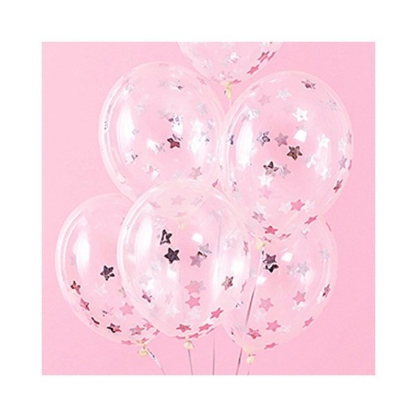 Konfetti-Luftballons, silberne Sterne Konfetti-Luftballons, silberne Sterne