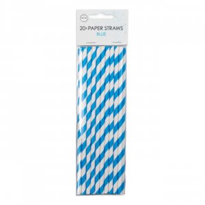 Papierstrohhalme - Blau gestreift - 20er-Packung Papierstrohhalme - Blau gestreift - 20er-Packung