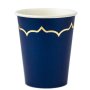 Pappbecher - Marineblau mit Goldrand - 8er-Packung Pappbecher - Marineblau mit Goldrand - 8er-Packung