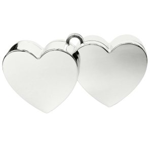 Ballongewicht - Doppelherz - Silber Ballongewicht - Doppelherz - Silber