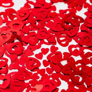 Tischkonfetti - Rote offene Herzen - 14 Gramm