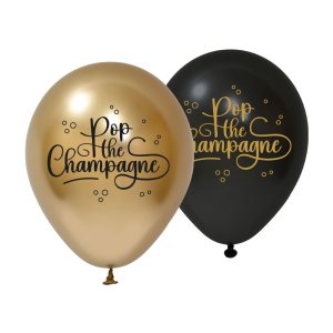 Luftballons - Champagner knallen lassen - Schwarz - 30 cm - 8er-Pack Luftballons - Champagner knallen lassen - Schwarz - 30 cm - 8er-Pack