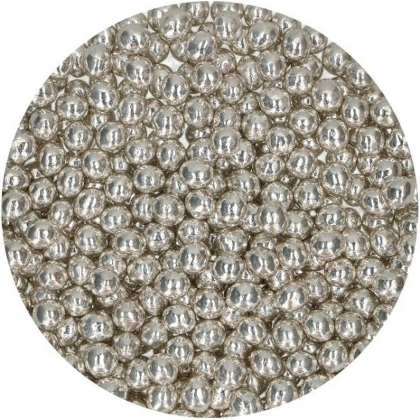 Knusprige Schokoladenperlen - Metallic Silver - Funcakes - 60 g Knusprige Schokoladenperlen - Metallic Silver - Funcakes - 60 g