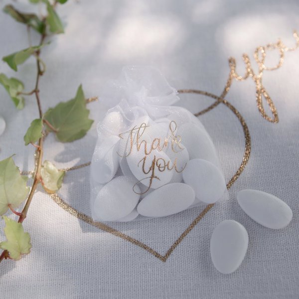 Organzasäckchen - Danke - Gold - 6er-Pack Organzasäckchen - Danke - Gold - 6er-Pack