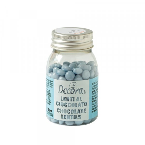 Milchschokoladenperlen/Linsen - Hellblau - 80 g Milchschokoladenperlen/Linsen - Hellblau - 80 g