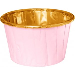 Muffinformen - Rosa mit Goldfolie - 20er-Pack