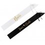 Schärpe - Bride & Team Bride - Schwarz/Weiß - 6er-Pack Schärpe - Bride & Team Bride - Schwarz/Weiß - 6er-Pack