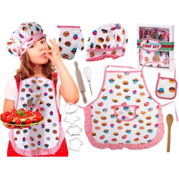 Kochset für Kinder mit Schürze, Kochmütze und Zubehör Kochset für Kinder mit Schürze, Kochmütze und Zubehör