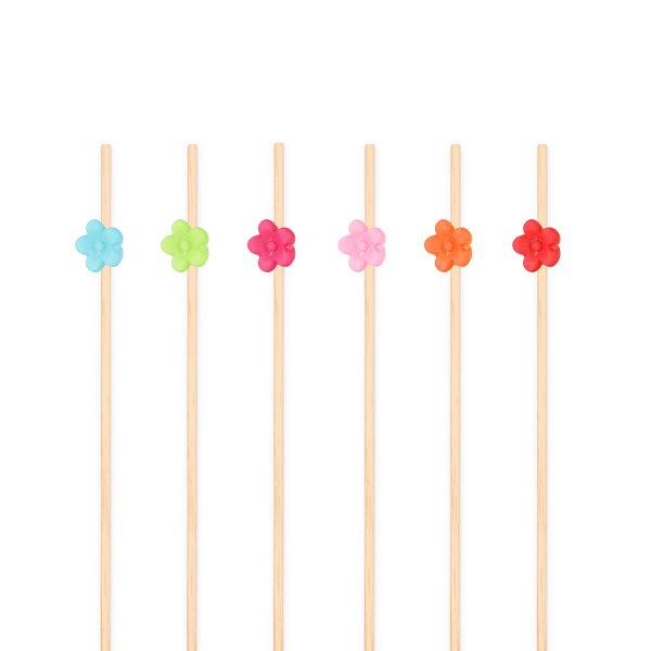 Snack- und Getr�nkesticks - Mischung mit kleinen Bl�ten - 12 cm - 25 St�ck