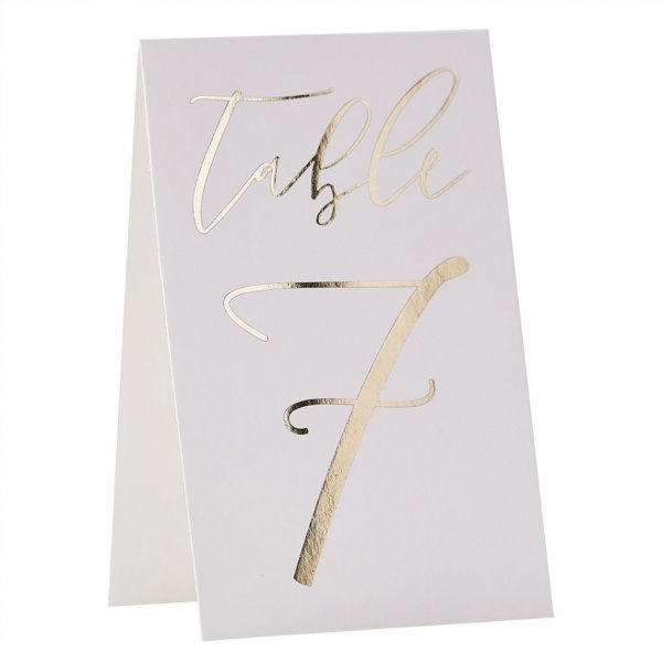 Tischnummerierungskarten - Goldhochzeit - 12 Stk
