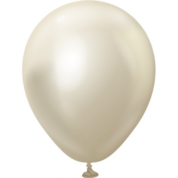 Mini-Luftballons schlicht - Premium 13 cm - Weigold Chrom