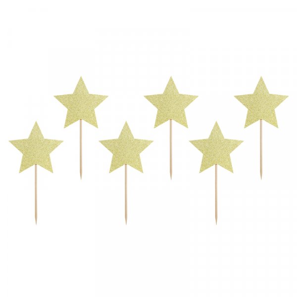 Kuchenspieer - Sterne - Goldglitter - 6er-Pack