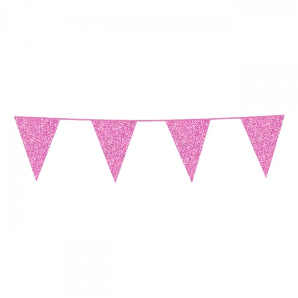 Wimpelkette - Glitzer - Hellrosa - 6 m Wimpelkette - Glitzer - Hellrosa - 6 m