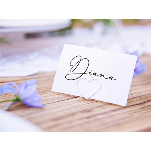 Kartenhalter - Herzen - Silber - 10er-Pack Kartenhalter - Herzen - Silber - 10er-Pack