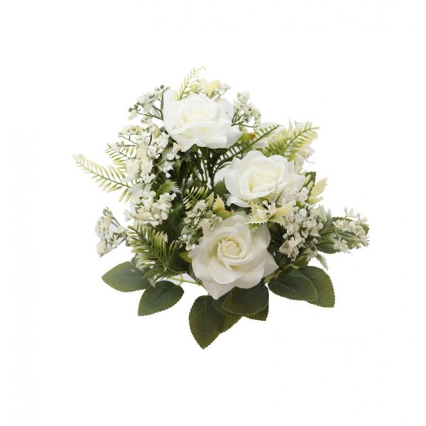 Blumenstrauß - 40 cm - Weiße Rosen mit grünen Blättern Blumenstrauß - 40 cm - Weiße Rosen mit grünen Blättern