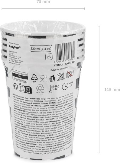 Pappbecher - Racing - 6er-Pack