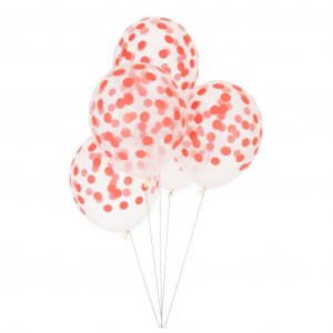 Luftballons - Bedrucktes Konfetti - Rot - 5er-Pack Luftballons - Bedrucktes Konfetti - Rot - 5er-Pack