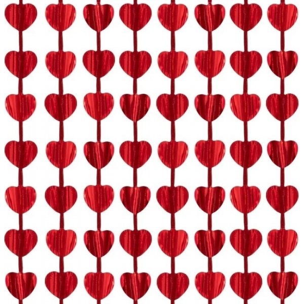 Vorhang - Rote Herzen - 2 x 1 m