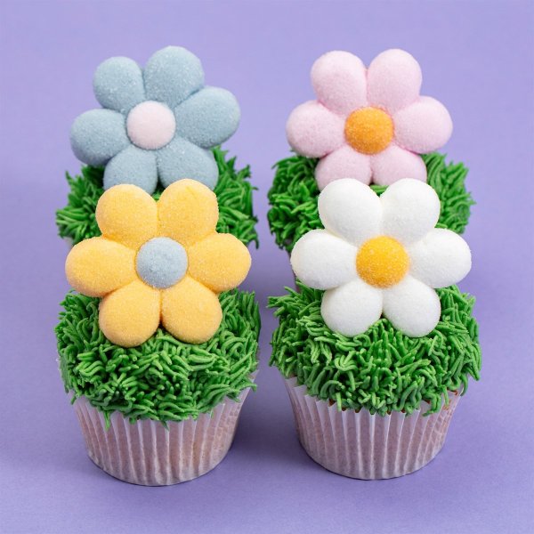 Marshmallow-Dekorationen - Blumen - 12 Stück Marshmallow-Dekorationen - Blumen - 12 Stück