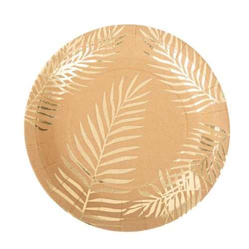 Pappteller - Palmenblätter - Braun und Gold - 8er-Packung Pappteller - Palmenblätter - Braun und Gold - 8er-Packung