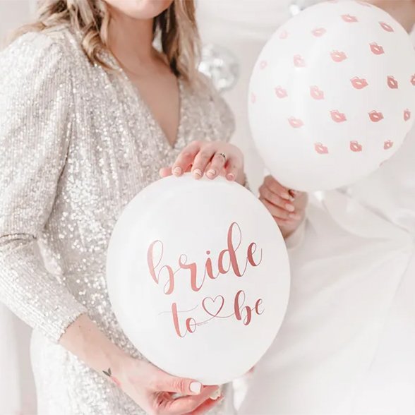 Ballonstrau - Bride to be - Kissing Mouths - 6er-Pack