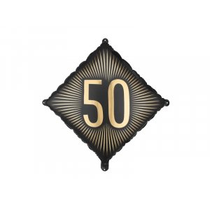 Folienballon - Quadratisch - Schwarz/Gold - 50 Folienballon - Quadratisch - Schwarz/Gold - 50