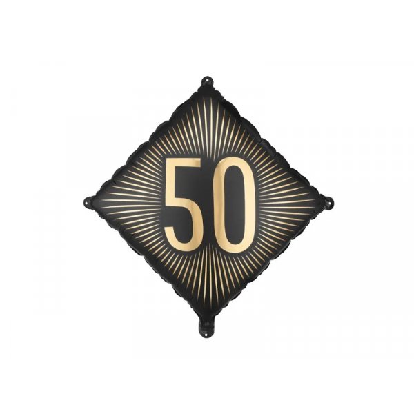 Folienballon - Quadratisch - Schwarz/Gold - 50 Folienballon - Quadratisch - Schwarz/Gold - 50