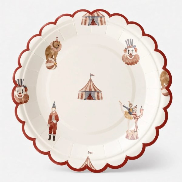 Pappteller - Zirkus - 17 cm - Lavendelblau - 8er-Pack