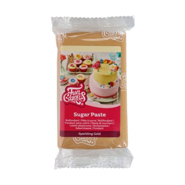 Zuckerpaste - Glitzerndes Gold - FunCakes - 250 g Zuckerpaste - Glitzerndes Gold - FunCakes - 250 g