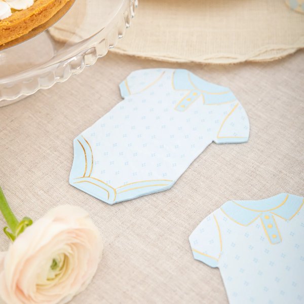 Servietten - Babybody - Blau/Gold - 10er-Packung Servietten - Babybody - Blau/Gold - 10er-Packung