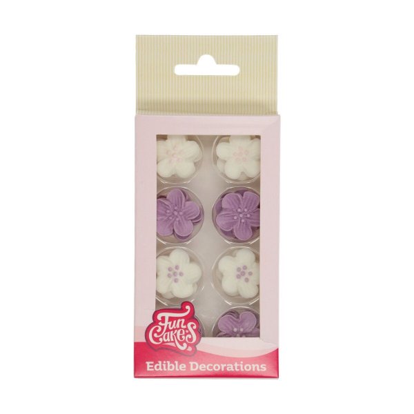 Zuckerdekorationen - Blumen - Lila - Funcakes - 24 Stk Zuckerdekorationen - Blumen - Lila - Funcakes - 24 Stk