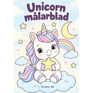 Ausmalbild - Einhorn - 8 Motive - A4 Ausmalbild - Einhorn - 8 Motive - A4