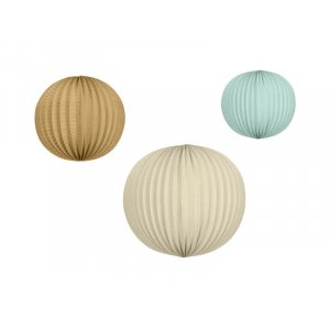 Papierlaternen - 3 Stück - Braun, Beige und Hellblau Papierlaternen - 3 Stück - Braun, Beige und Hellblau