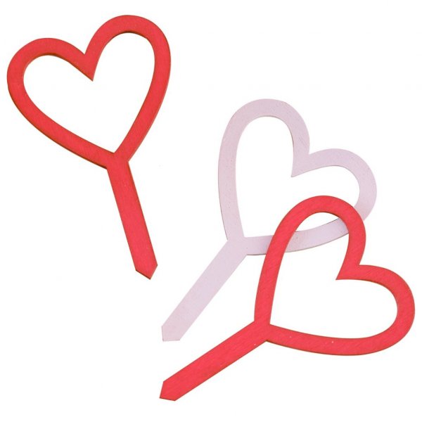 Kuchenspießer - Holz - Herzen - Rot/Rosa Kuchenspießer - Holz - Herzen - Rot/Rosa
