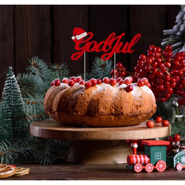 Tortendekoration - Frohe Weihnachten - Rot Tortendekoration - Frohe Weihnachten - Rot