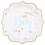 Pappteller - Baby Boy - Blau/Gold - 10er-Pack