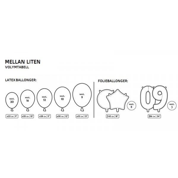 Helium - klein - 12-15 Ballons