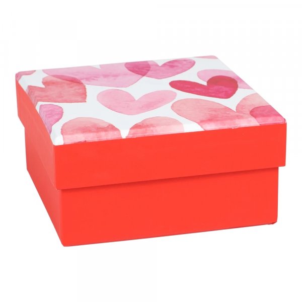Geschenkbox - Valentinstag - Rosa/Rot - 10 x 10 cm Geschenkbox - Valentinstag - Rosa/Rot - 10 x 10 cm