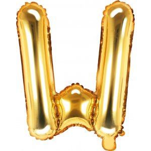 Buchstabenballons - Gold - 35 cm - Buchstabe: W Buchstabenballons - Gold - 35 cm - Buchstabe: W
