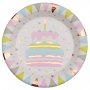 Pappteller - Happy Birthday - Pastell/Ros - 10er-Pack