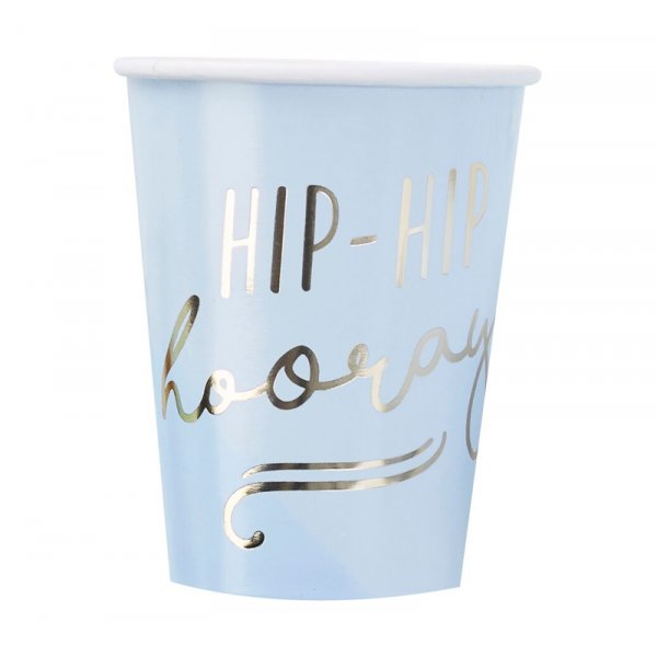 Pappbecher - Hip Hip Hooray - Blau - 8er-Pack Pappbecher - Hip Hip Hooray - Blau - 8er-Pack