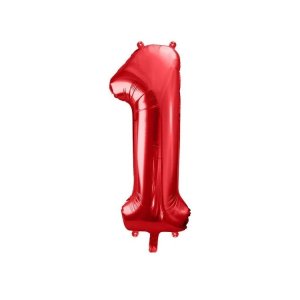 Zahlenballon - Rot, 86 cm - Nummer: 1 Zahlenballon - Rot, 86 cm - Nummer: 1
