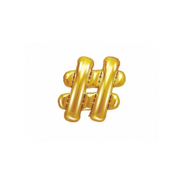 Folienballon Hashtag Gold Folienballon Hashtag Gold