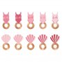 Getrnkeanhnger - Badeanzug - Pink/Gold - 10er-Pack
