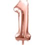 Zahlenballon - Roségold - 86 cm - Zahl: 1