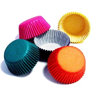Muffinformen - Mini - Mix - Rot, Gr�n, Gelb, Blau, Rosa - 100er-Packung - PME
