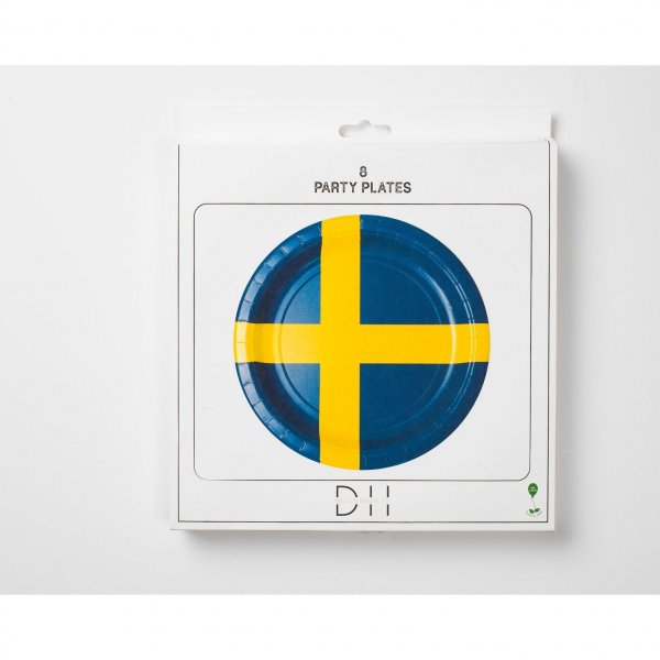Pappteller - Schwedische Flagge - 8 Stück Pappteller - Schwedische Flagge - 8 Stück
